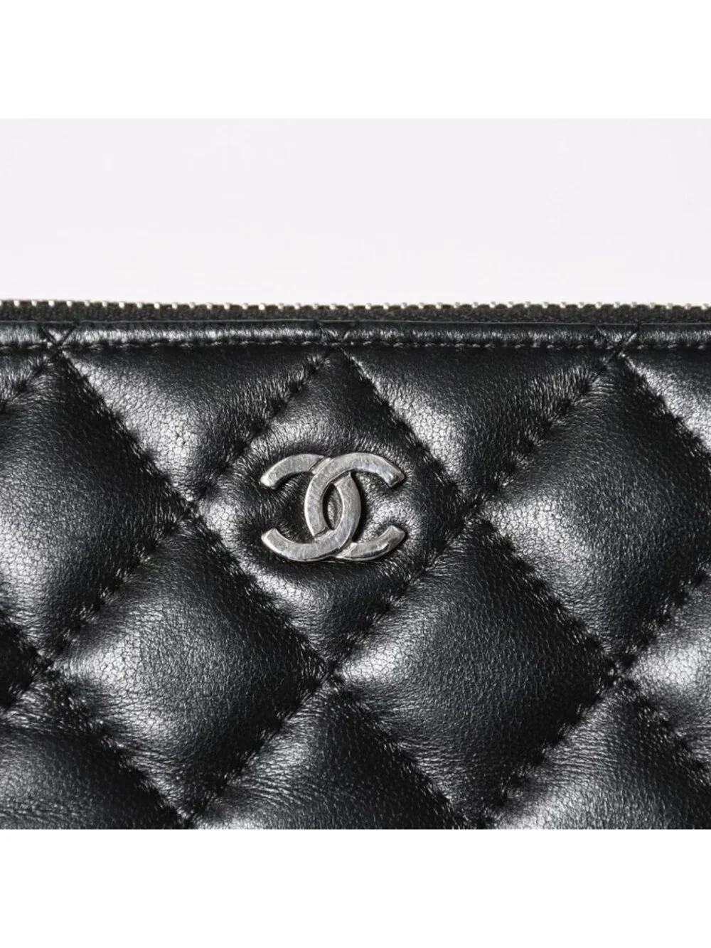 Chanel Chain Wallet on CC Logo Lambskin Black Silver Shoulder Bag